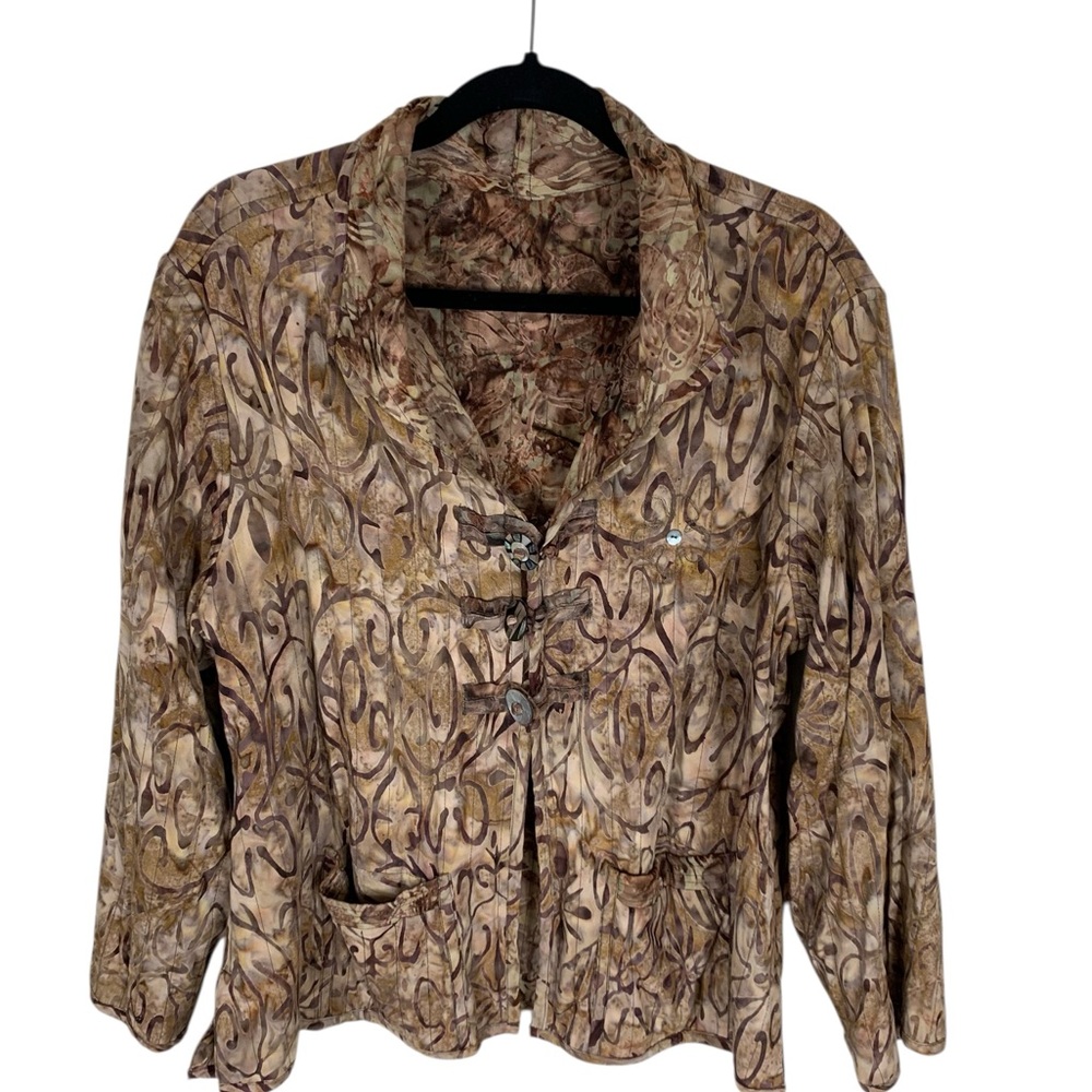 Women's Frivolous by La Blend Brown Long Sleeve Quilted Reversible Jacket 0X